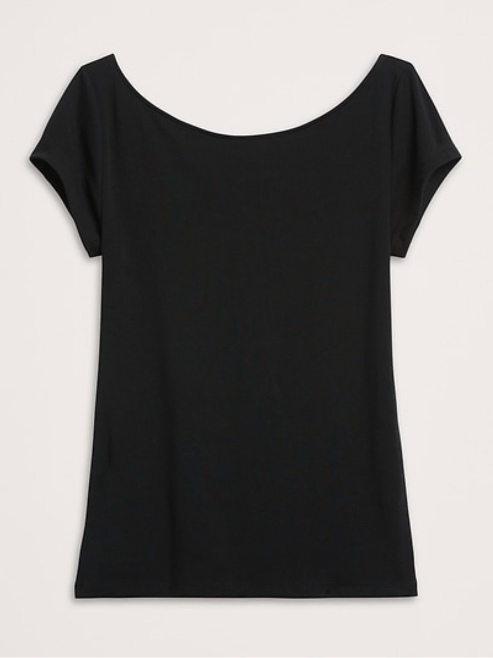 Banana Republic Refined Black Scoop Neck Short Sleeve Top